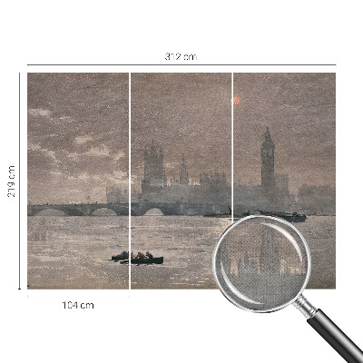 Selbstklebende Fototapete für die Wand mit Nachtpanorama