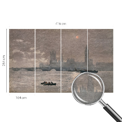 Selbstklebende Fototapete für die Wand mit Nachtpanorama