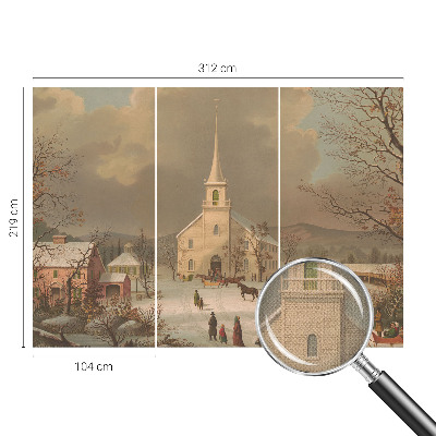 Selbstklebende Fototapete fürs Wohnzimmer Winterlandschaft