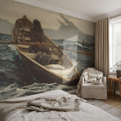 Selbstklebende Fototapete fürs Schlafzimmer mit Motiv eines Fischers auf dem Meer