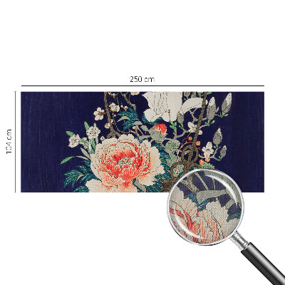 95D-Fototapete fürs Wohnzimmer mit Motiv eines Blumenkorbs