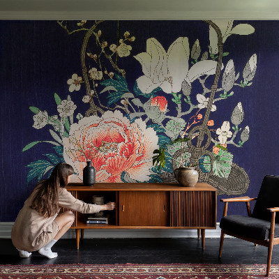 95D-Fototapete fürs Wohnzimmer Blumenkorb