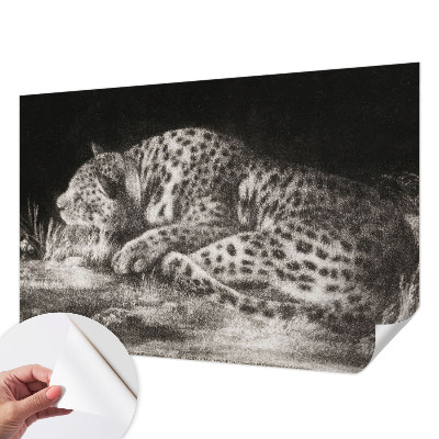 Motivtapete nach Maß mit einem ruhenden Leoparden