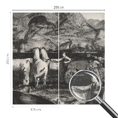 Hochwertige Bildtapete Dorfszene