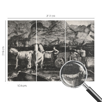 Hochwertige Bildtapete Dorfszene