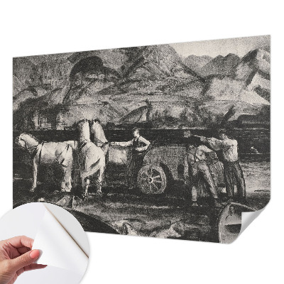 Hochwertige Bildtapete Dorfszene