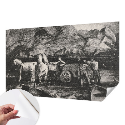 Hochwertige Bildtapete Dorfszene