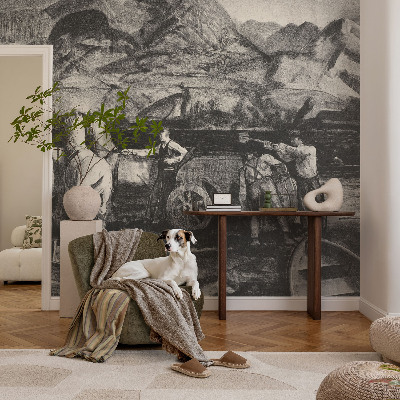 Hochwertige Bildtapete Dorfszene