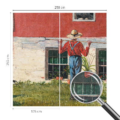 Selbstklebende Fototapete fürs Schlafzimmer Dorfszene