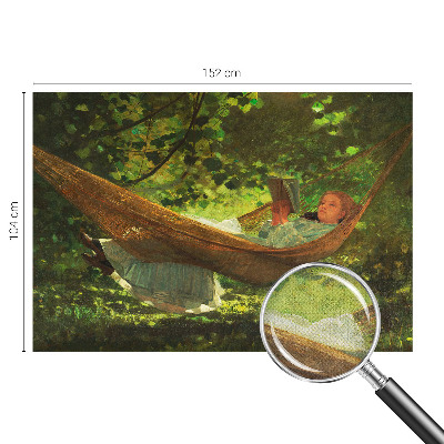 Selbstklebende Fototapete fürs Kinderzimmer mit Motiv einer entspannten Szene in einer Hängematte