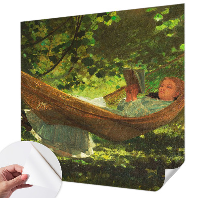 Selbstklebende Fototapete fürs Kinderzimmer mit Motiv einer entspannten Szene in einer Hängematte