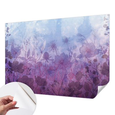 Vintage Tapete mit pastellfarbenem Blumenmuster