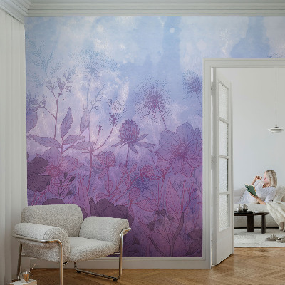 Vintage Tapete mit pastellfarbenem Blumenmuster