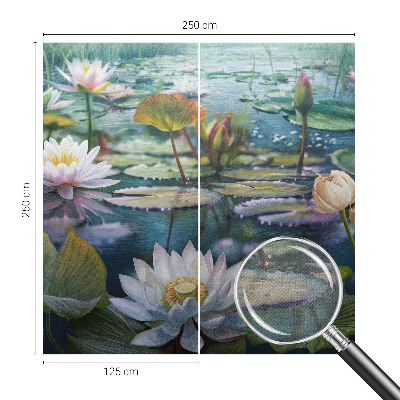 Selbstklebende Fototapete fürs Wohnzimmer mit Motiv „Teichblumen“
