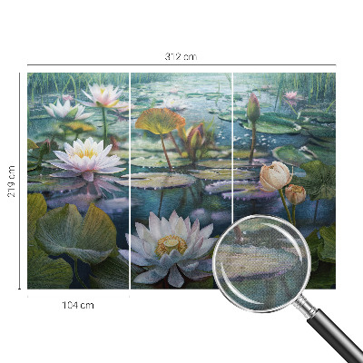 Selbstklebende Fototapete fürs Wohnzimmer mit Motiv „Teichblumen“