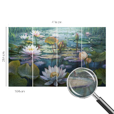 Selbstklebende Fototapete fürs Wohnzimmer mit Motiv „Teichblumen“