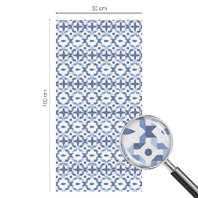 Sichtschutzfolie Fenster Buntglasoptik Blaues Mosaik