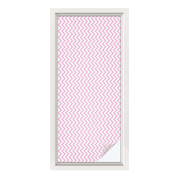 Sichtschutzfolie Fenster Buntglasoptik Rosa Zickzacklinien
