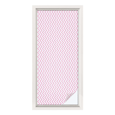 Sichtschutzfolie Fenster Buntglasoptik Rosa Zickzacklinien