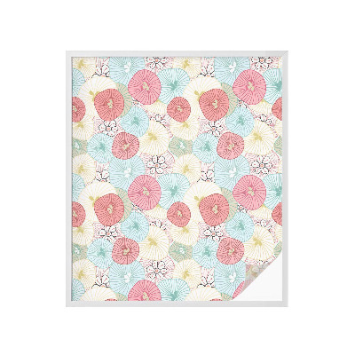 Sichtschutz Klebefolie Buntglasoptik Pastellblumen