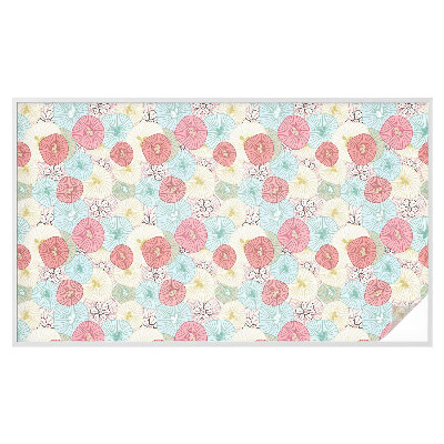 Sichtschutz Klebefolie Buntglasoptik Pastellblumen