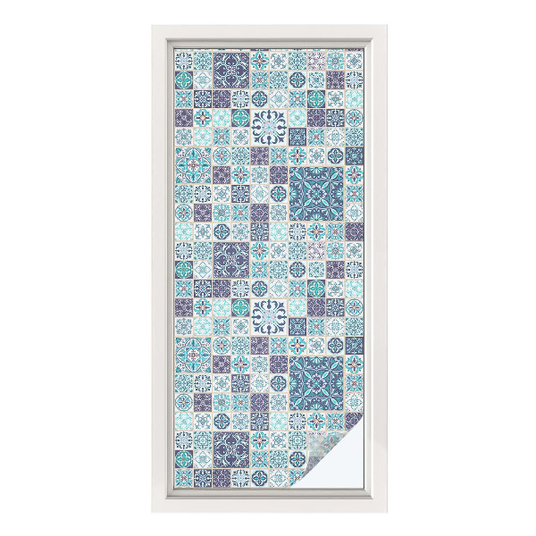 Fensterfolie Sichtschutz Blumenfliesen