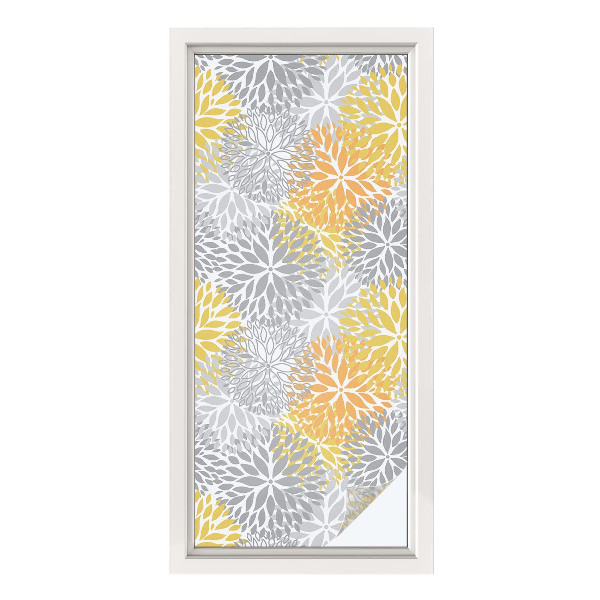 Sichtschutzfolie Fenster Buntglasoptik Bunte Blumen