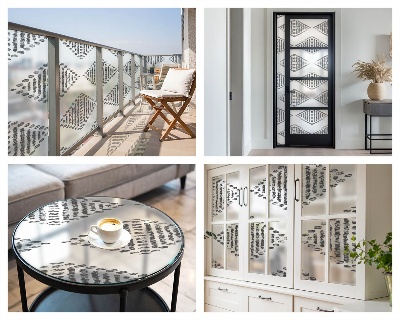 Sichtschutz Klebefolie Buntglasoptik Geometrische Rauten