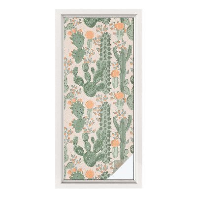 Sichtschutz Klebefolie Buntglasoptik Grüne Sukkulenten