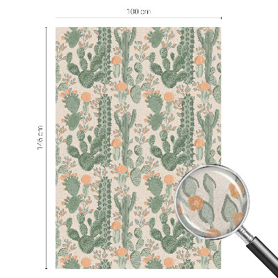 Sichtschutz Klebefolie Buntglasoptik Grüne Sukkulenten