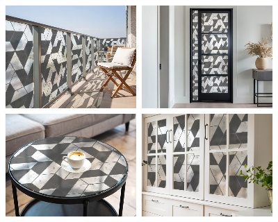 Sichtschutzfolie Fenster Buntglasoptik Geometrische Illusionen