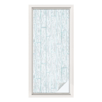 Sichtschutzfolie Fenster Buntglasoptik Holzmuster