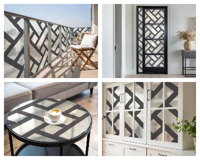 Folie für Fenster blickdicht Verschachtelte Rechtecke