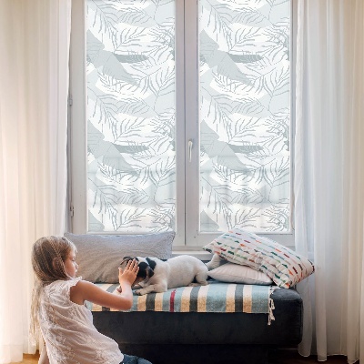 Sichtschutzfolie Fenster Buntglasoptik Zarte Blätter