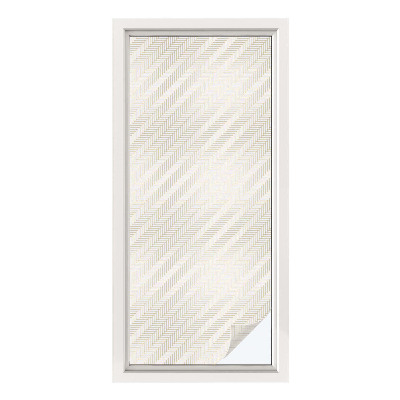 Sichtschutzfolie Fenster Buntglasoptik Eleganz im Fischgrätmuster