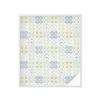 Sichtschutzfolie Fenster Buntglasoptik Klassische Fliesen