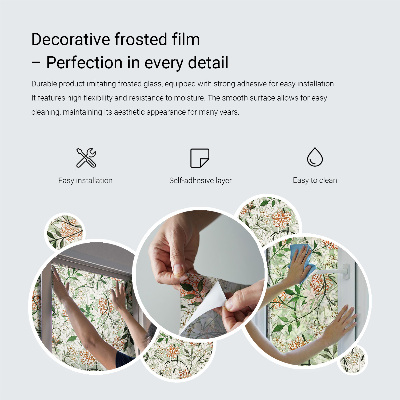 Sichtschutzfolie Fenster Buntglasoptik Elegante Blätter