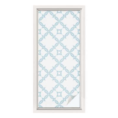 Sichtschutz Klebefolie Buntglasoptik Blaue Geometrie