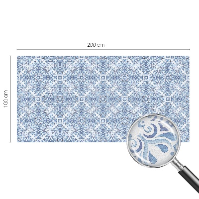 Sichtschutz Klebefolie Buntglasoptik Blaue Fliesen