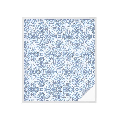 Sichtschutz Klebefolie Buntglasoptik Blaue Fliesen