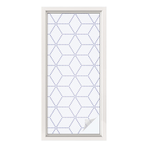 Sichtschutzfolie Fenster Buntglasoptik Lila Rauten