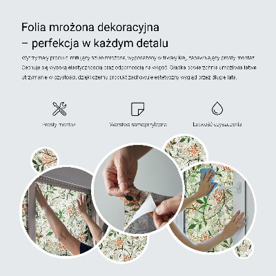 Sichtschutz Klebefolie Buntglasoptik Pflanzenornamente