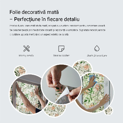 Sichtschutz Klebefolie Buntglasoptik Pflanzenornamente