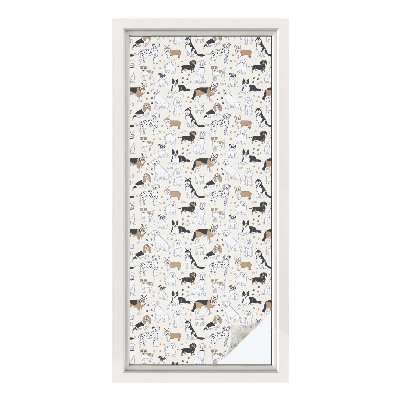 Sichtschutz Klebefolie Buntglasoptik Hundemuster