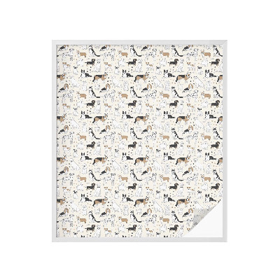 Sichtschutz Klebefolie Buntglasoptik Hundemuster