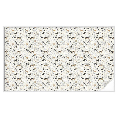 Sichtschutz Klebefolie Buntglasoptik Hundemuster