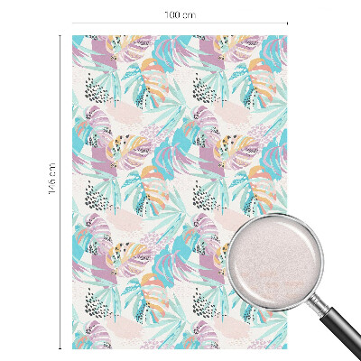 Sichtschutz Klebefolie Buntglasoptik Abstrakter Dschungel