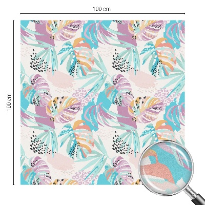 Sichtschutz Klebefolie Buntglasoptik Abstrakter Dschungel