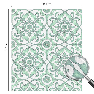 Sichtschutz Klebefolie Buntglasoptik Grüne Symmetrie