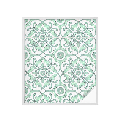 Sichtschutz Klebefolie Buntglasoptik Grüne Symmetrie